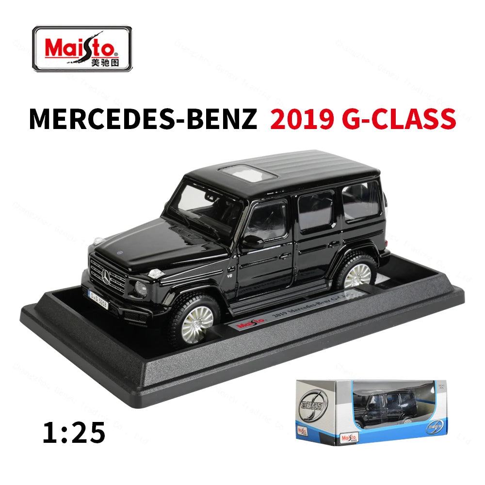 Maisto 1:24 2019 Mercedes-Benz G-Class G500 Silver Grey Static Die Cast Vehicles Collectible Model Car Toys