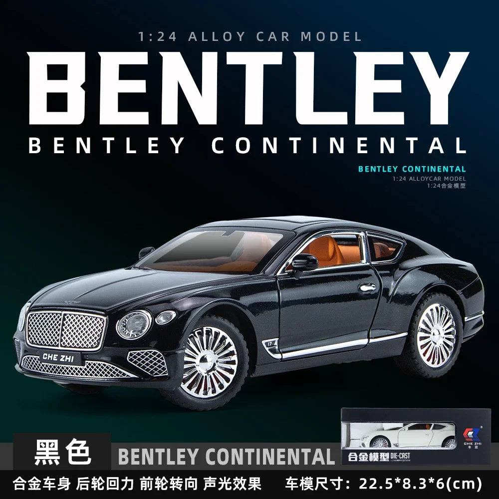 1/24 Bentley Continental GT Metal Vehicle Alloy Model Car Collection Simulation Diecast Toy Light Sound Toys For Children Kids