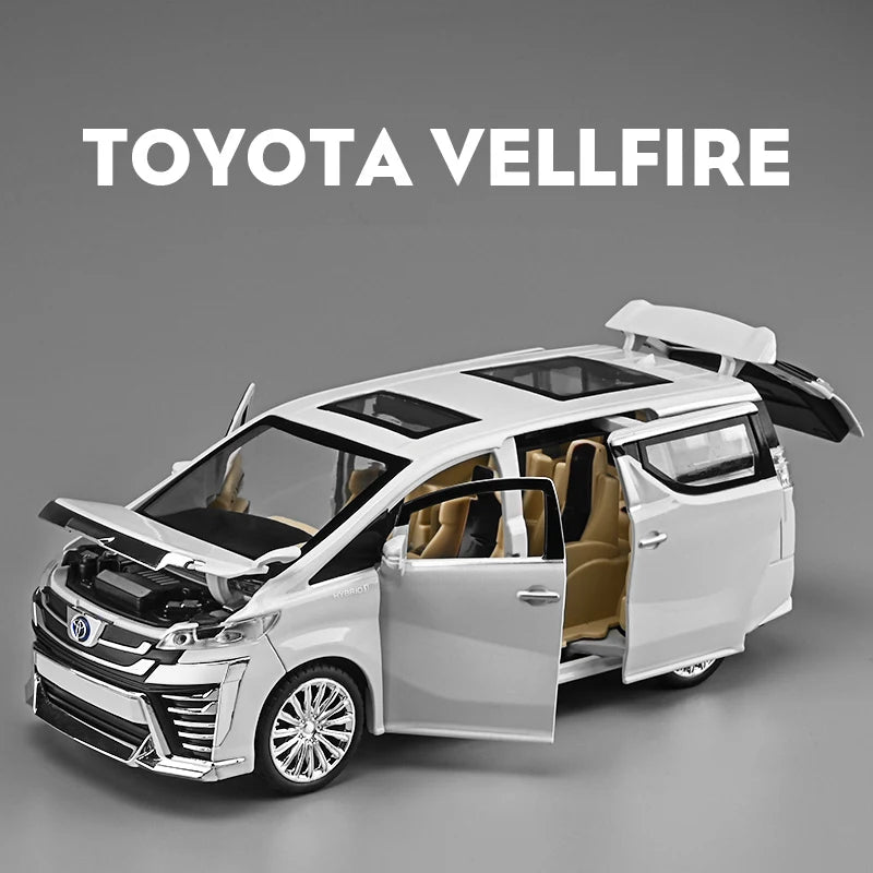 1:32 Toyota VELLFIRE Alphard MPV Alloy Car Model Diecasts Metal Toy Vehicles Car Model Sound and Light High Simulation Kids Gift