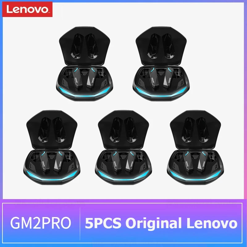 5PCS Original Lenovo GM2 Pro Wireless Bluetooth Earphones Stereo Noise Reduction Universal Sports Headset Microphone for Xiaomi