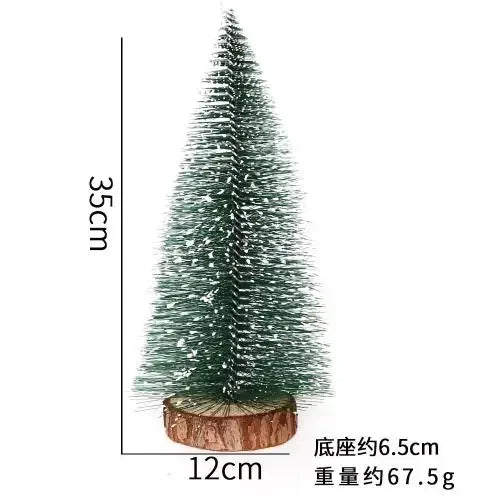 Mini Pine Christmas Tree Artificial Tabletop Decorations Festival Plastic Miniature Trees 2021 New Year Decorations for Xmas