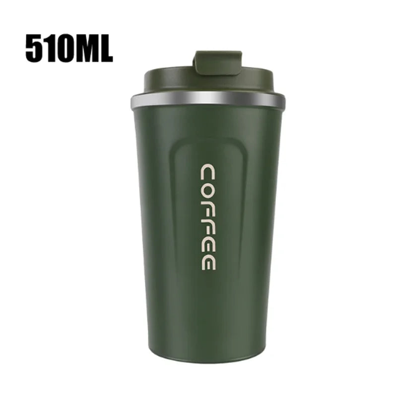 Thermo Cafe Car Thermos Mug for Tea Water Coffee Leak_Proof Travel Thermo Cup Coffee Mug 380/510ML Double Stainless Steel