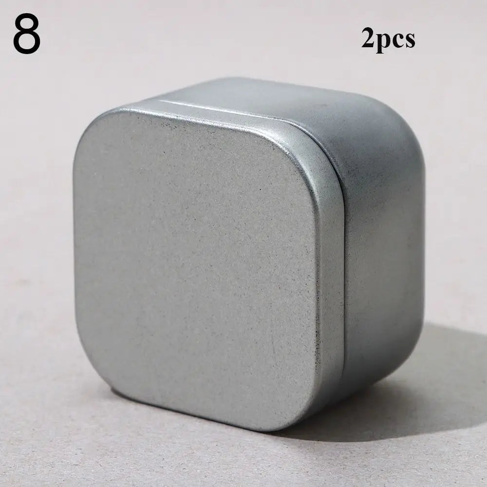 Multiple Styles Aluminum Tin Jar Square Shape Cosmetic Container Refillable Tea Cans Bottles Metal Box for Cream Balm Candle