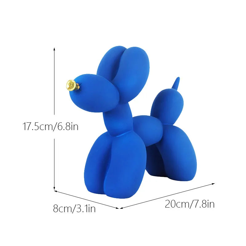 NORTHEUINS  Nordic Balloon Dog Figurines for Interior Resin Doggy Home Entrance Living Room Desktop Decoration Accessories Gifts