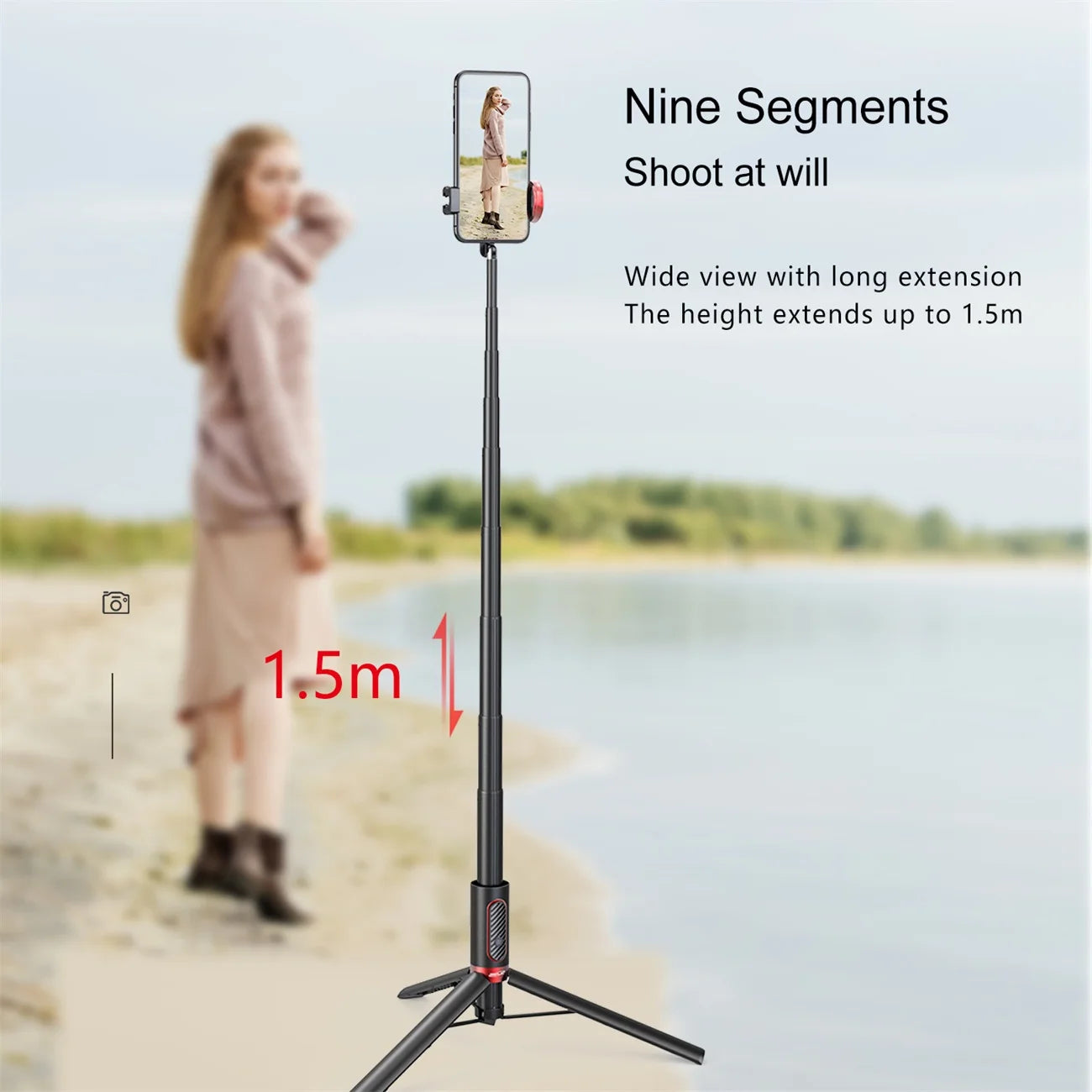 150cm/81cm Wireless Selfie Stick Tripod Phone Stand Holder Tripod for Mobile Extendable Portable Aluminum Alloy for Smartphone