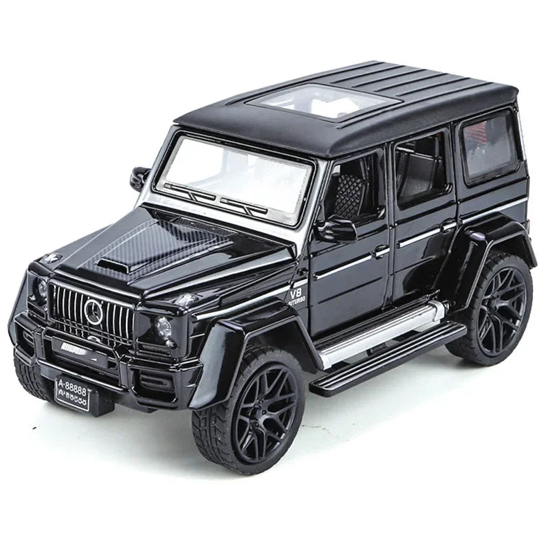 1:32 Benz AMG G63 Miniature Model Toy Car Alloy Diecast Door Opened Sound Light Shock Absorption Off-road Vehicle for Boys Gifts