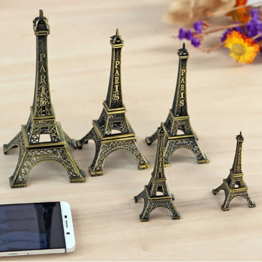 8/10/15/18/25cm Creative Gifts Metal Art Crafts Paris Eiffel Tower Model Figurine Zinc Alloy Statue Travel Souvenir Home Decor