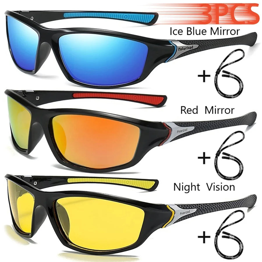 Men And Women Outdoor Sports Polarized Sunglasses With Chain Cycling Climbing Skiing Fishing Vintage Sun Glasses UV400 Eyewear