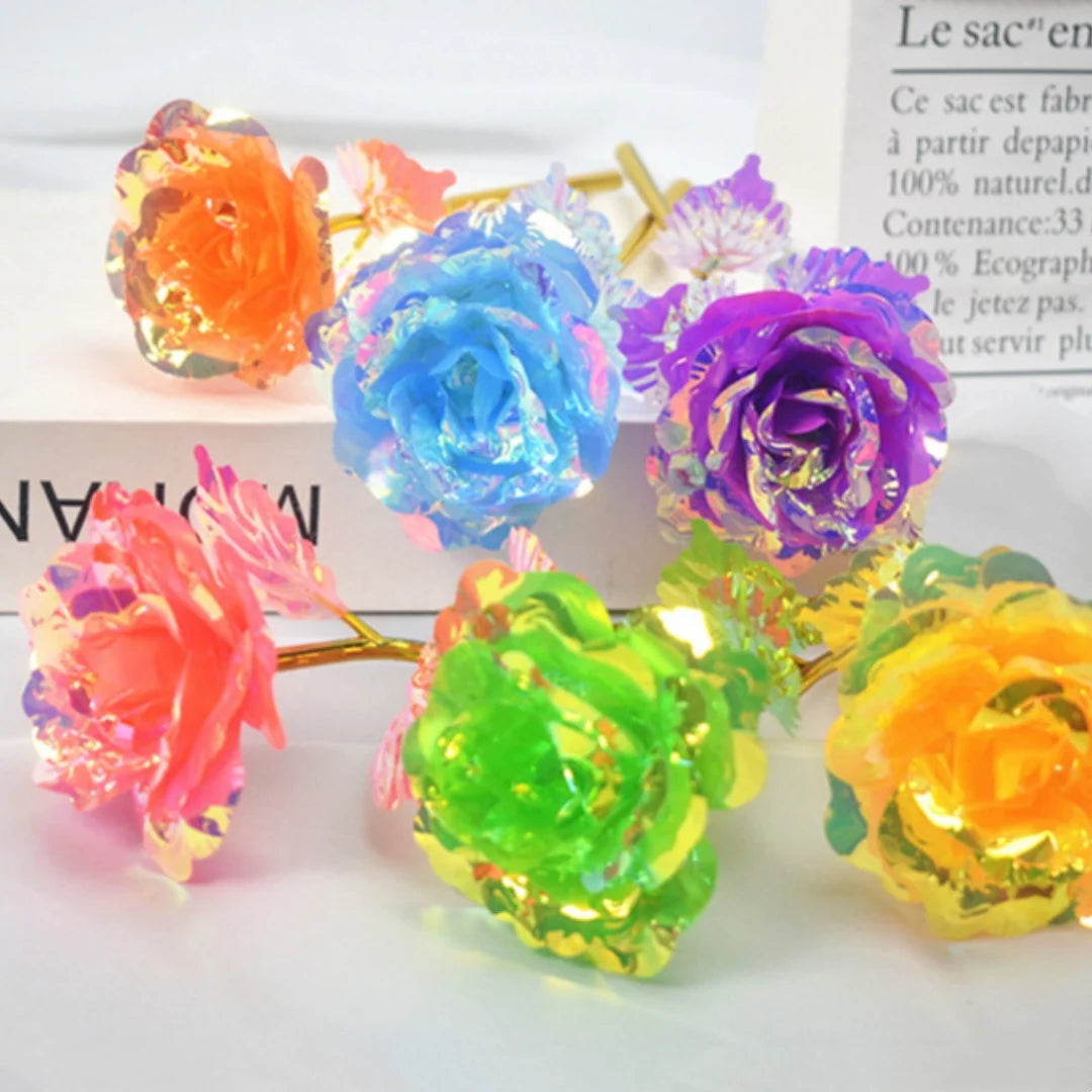 1pc Golden Foil Rose Galaxy Rose Artificial Rose Flower Gift for Mothers Day Valentine Day Birthday Gift Simulation Flower