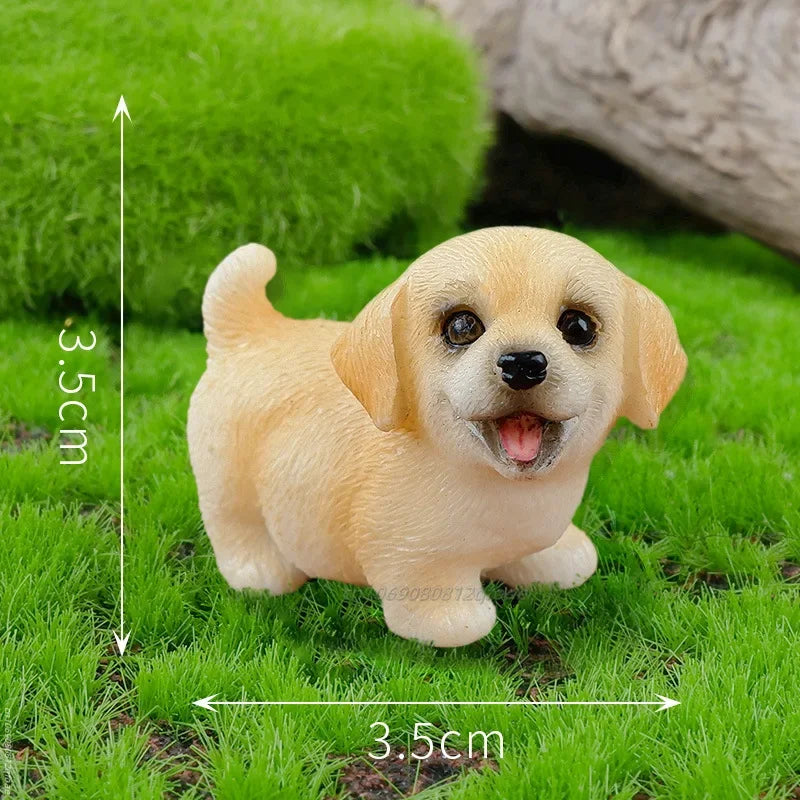 Resin Craft Miniature Figure Tiny For Bonsai Microlandscape Fairy Garden Decor Cute Small Dog Puppy Animal Decoration