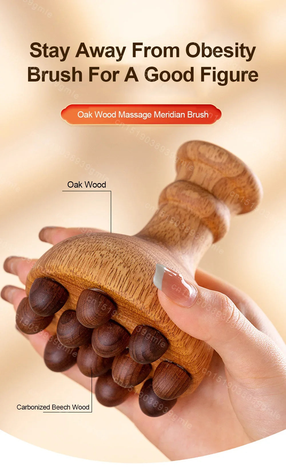 Wood Meridian Brush Trigger Point Massager Remove Swelling Body Anti Cellulite Deep Soothing Essential Oil Spa Massage Brush Spa