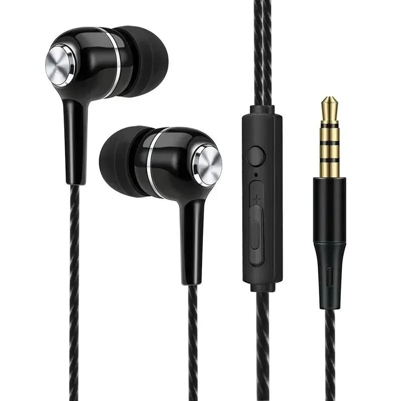 3.5mm Wired Earphone In Ear Headset HIFI Heavy Bass Earbuds Monitor Sports Headset Stereo Music Gaming Headphone with Microphone