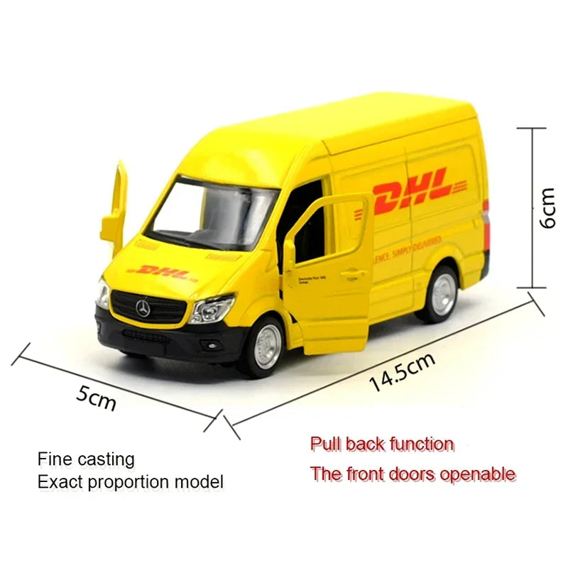 1:36 RMZ CITY  Sprinter (DHL) Alloy Diecast Car Model Toy With Pull Back For Children Gifts Toy Collection Gift for Birhday