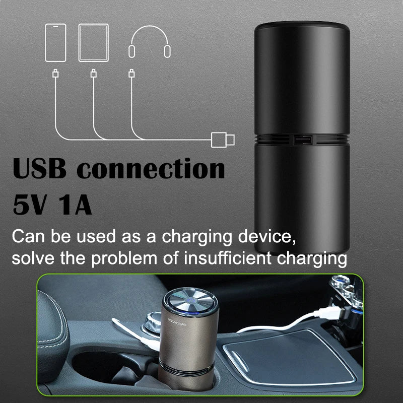 Aluminum alloy car air purifier usb negative ion car air purifier