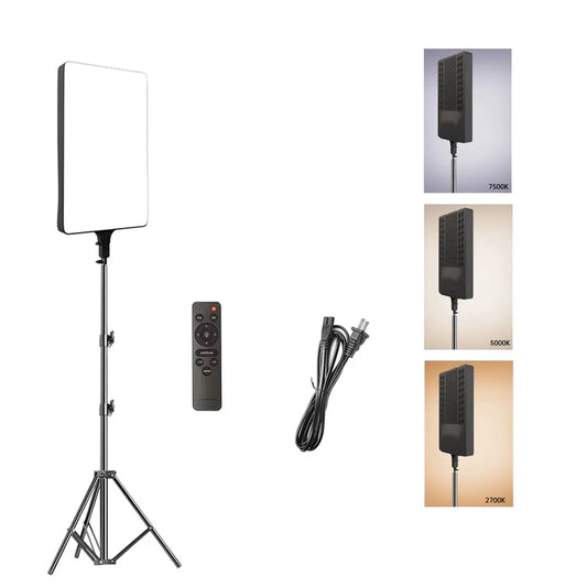 24'' LED Video Light 90W Photography Selfie Dimmable Panel Lighting Photo Studio Live Stream Fill LampTripod Stand