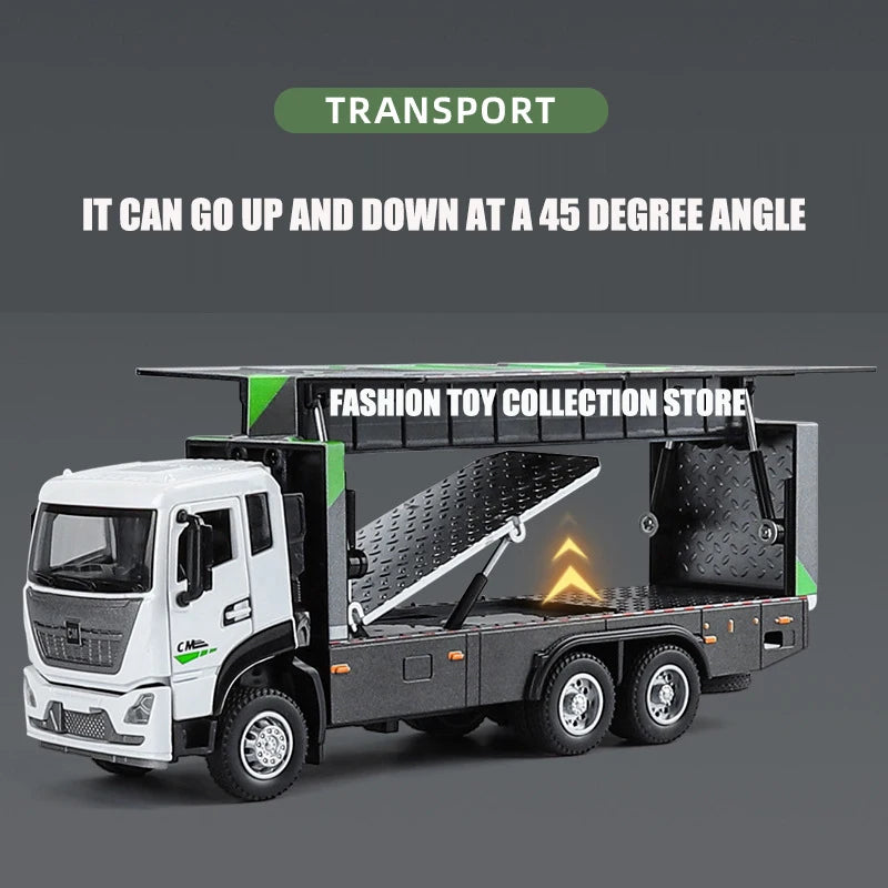 1:32 Alloy Wingspan container truck Urban container truck Model Diecasts Toy With Sound and Light Vehicles Decoration Toys