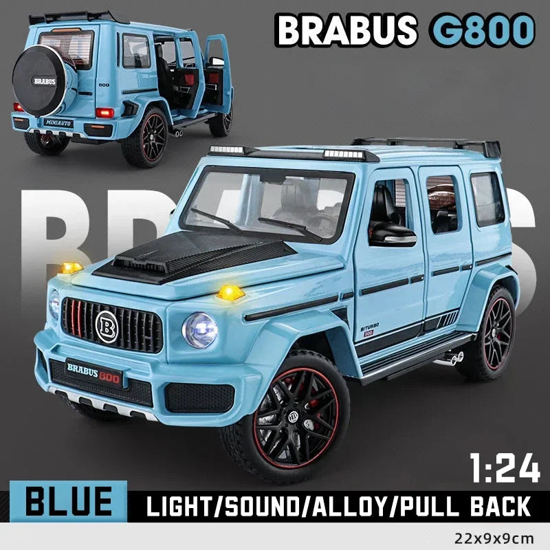 1:24 Mercedes Benz BRABUS G800 High Simulation Diecast Metal Alloy Model car Sound Light Pull Back Collection Kids Toy Gift