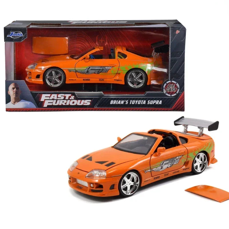 Jada 1:24 Fast and Furious Brian’s 1995 Toyota Supra High Simulation Diecast Metal Alloy Model Car kids Toy Gift Collection