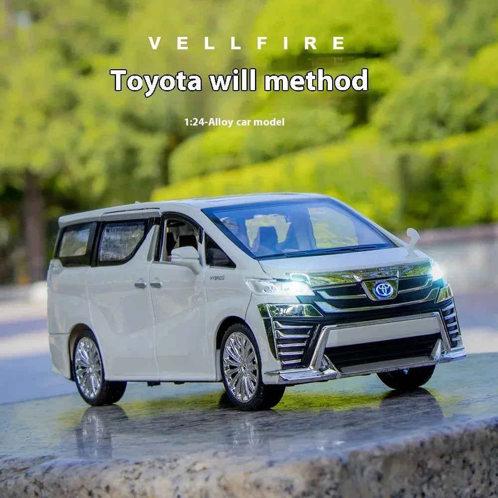 1:24 TOYOTA Vellfire MPV Alloy Car Model Diecasts Metal Toy Model Trendy Ornaments Interior Decorations Kids Toys Gift For Boy