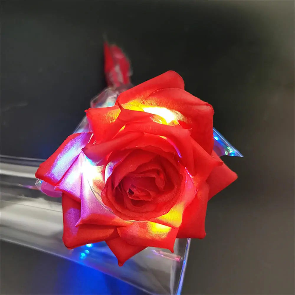 1Pc Valentine's Day Creative Gift 24K Aluminum Foil Rose Gold Rose Lasting Eternal Love Wedding Decoration Lover Lighting Rose