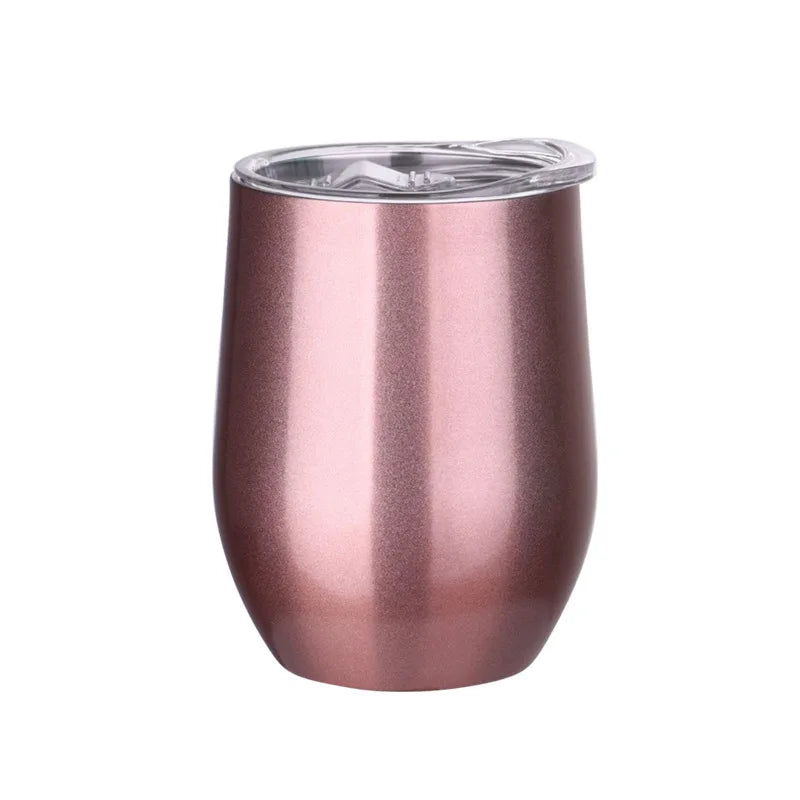 New Double Wall Flask Egg Shape Stainless Steel 10oz Coffee Mug Tea Cup Beer Drinking Mug 300ml Insulated Thermos Vacuum Flask