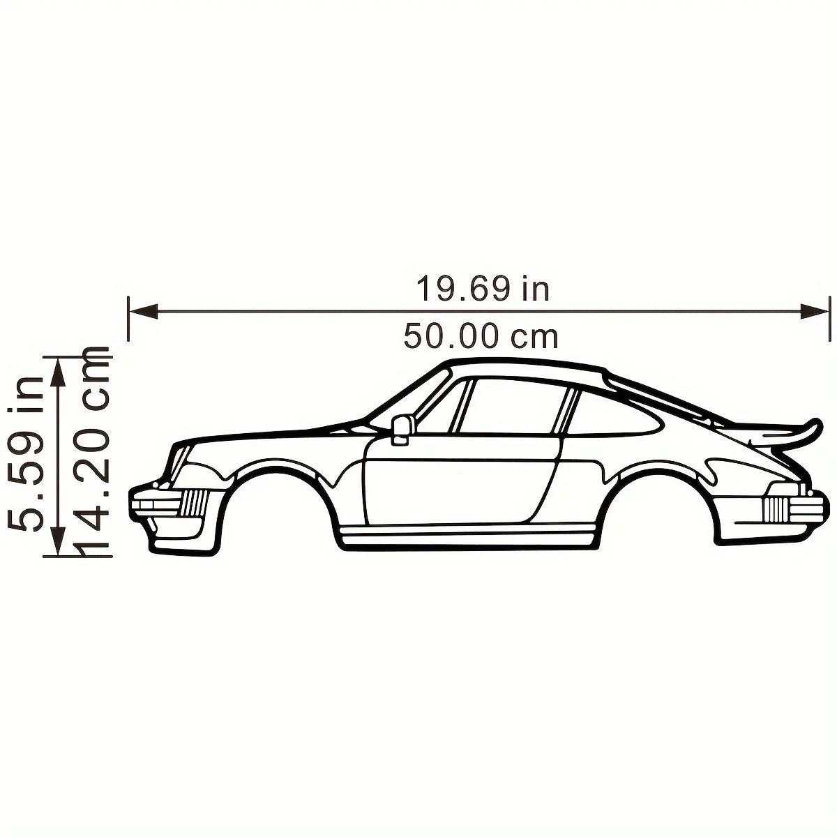 Contemporary Metal Wall Art: 911 Sports Car Silhouette for Auto Enthusiasts