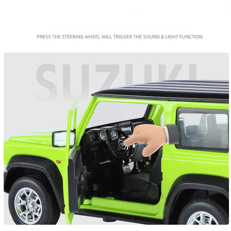 1:24 SUZUKI Jimny Alloy Car Model Diecasts Metal Off-Road Vehicles Car Model Simulation Sound and Light Collection Kids Toy Gift