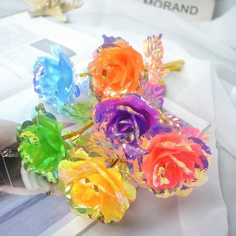 1pc Golden Foil Rose Galaxy Rose Artificial Rose Flower Gift for Mothers Day Valentine Day Birthday Gift Simulation Flower