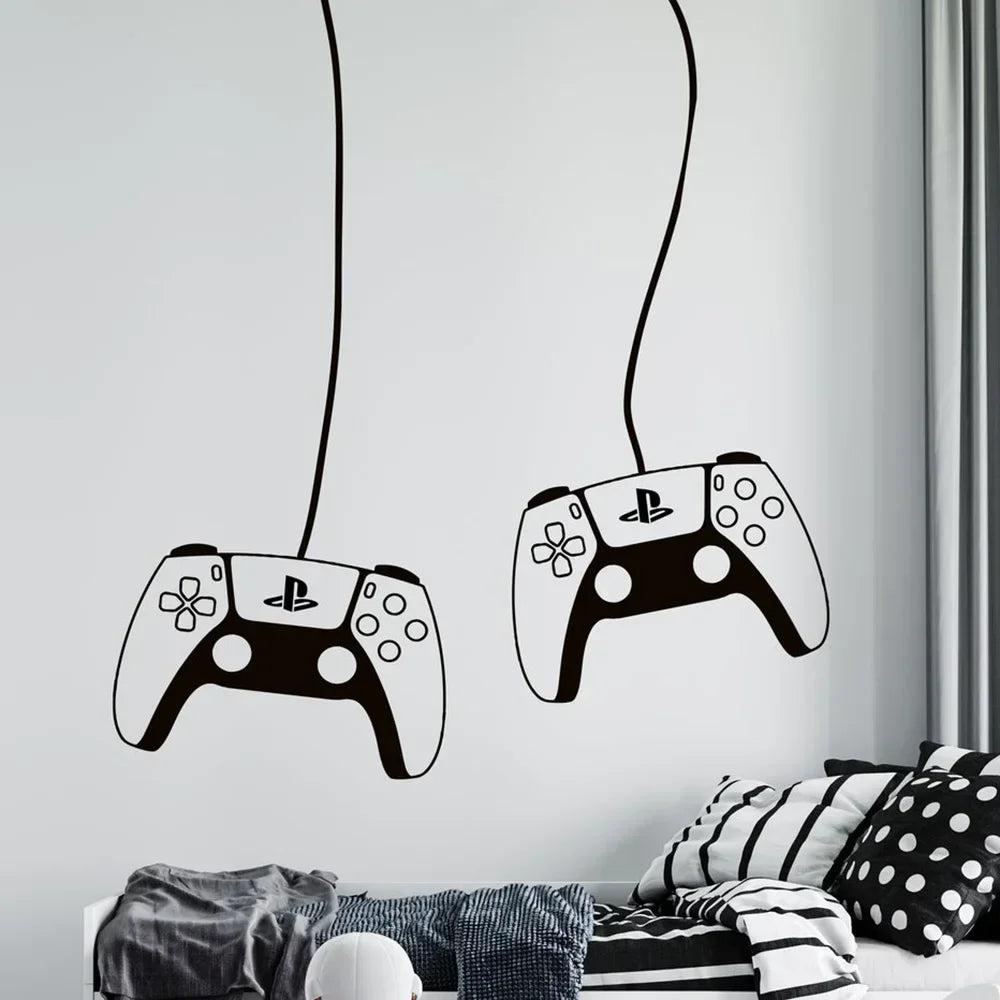 Gamer Wall Decal Video Games PS4 Controller Wall Sticker Gaming Room Decoration Removable Wall Art Decals A391