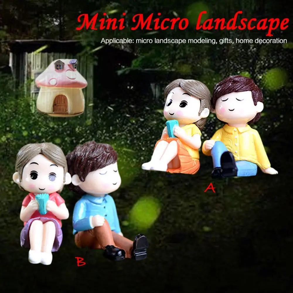 Lovers 2Pcs/set Ornaments Micro Landscape Home Garden Mini DIY Crafts Cute Gifts Decoration Miniature Figurine Couple