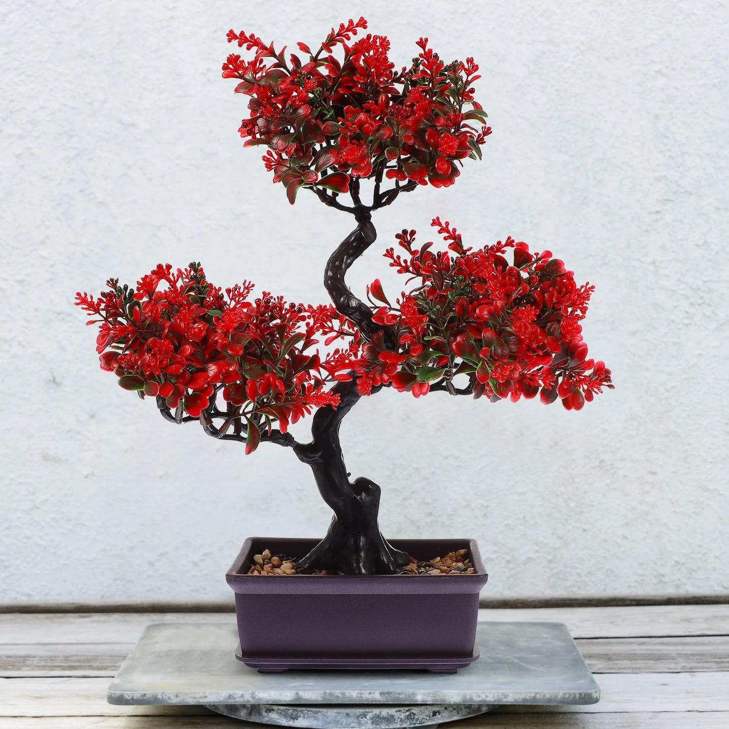 Artificial Potted Plant Fake Bonsai Tree Japanese for Room Flower Pots Small Decor Realistic Faux Decorations