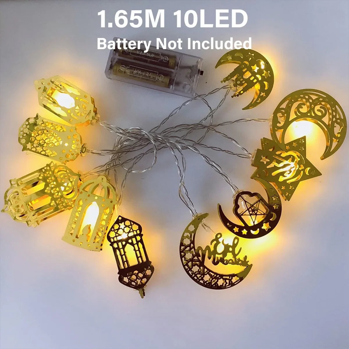 Eid Mubarak Moon Star Led String Lights Ramadan Decoraion for Home 2025 Ramadan Kareem Muslim Islam Al Adha Party Supplies