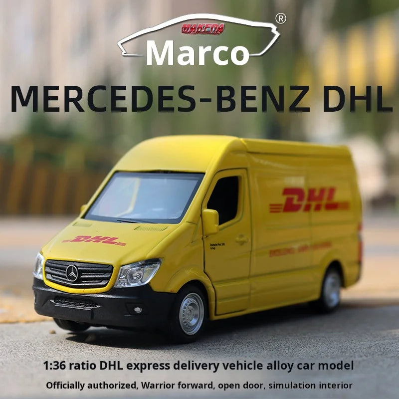 1:36 RMZ CITY  Sprinter (DHL) Alloy Diecast Car Model Toy With Pull Back For Children Gifts Toy Collection Gift for Birhday