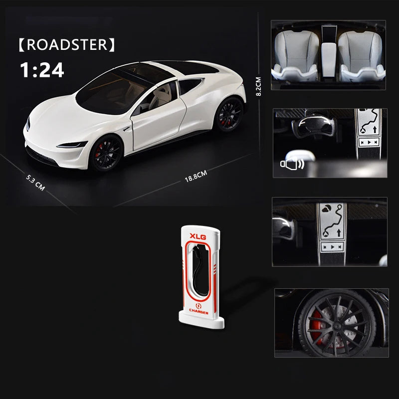 1:24 Model X Model Y Model 3 Alloy Die Cast Toy Car Model Sound and Light Children's Toy Collectibles Birthday gift