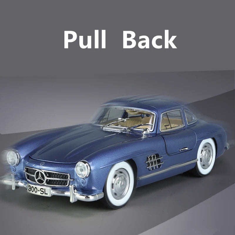 1:24 Benzs 300SL Alloy Car Model Diecasts Metal Toy Classic Vehicles Car Model Simulation Sound Light Collection Childrens Gifts