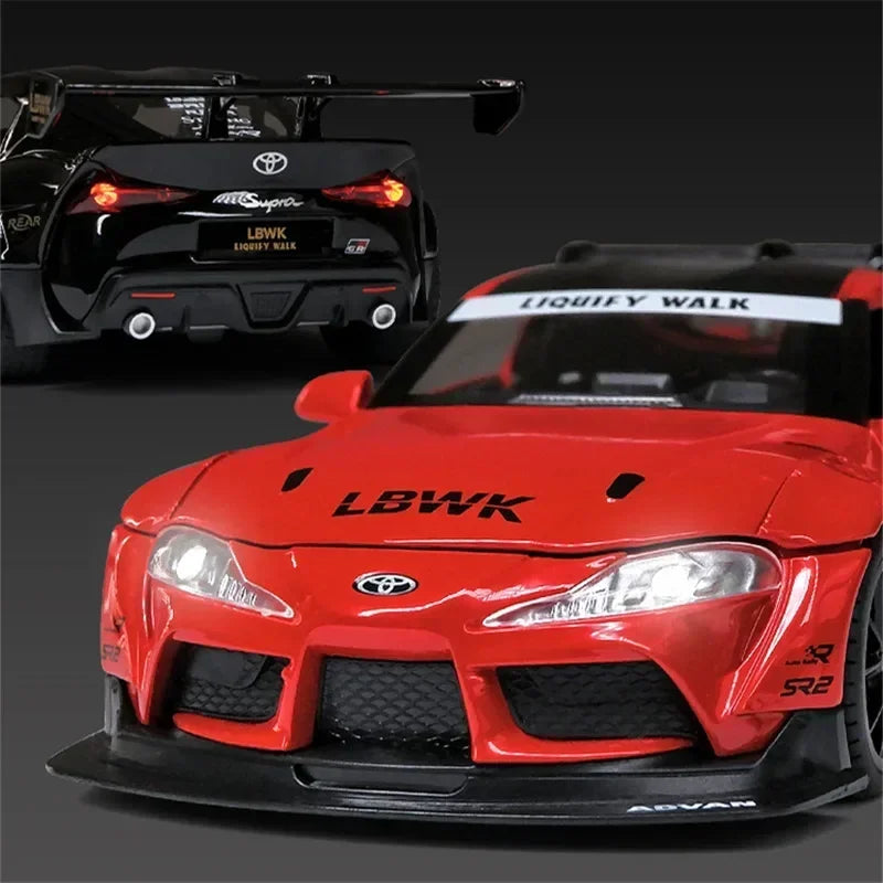 1:22 Toyota SUPRA Racing Car Model Alloy Diecasts & Toy Metal Vehicles Toy Car Model High Simulation Sound Light Kids Toys