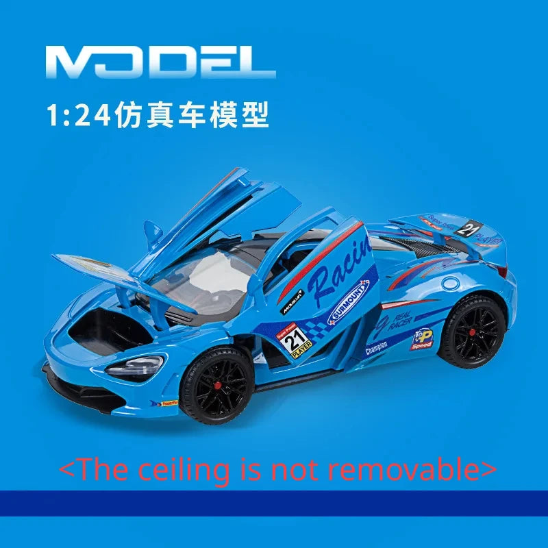 1:24 McLaren 720S Alloy Racing Car Model Diecast Metal Sports Car Model Simulation Sound and Light Collection Childrens Toy Gift