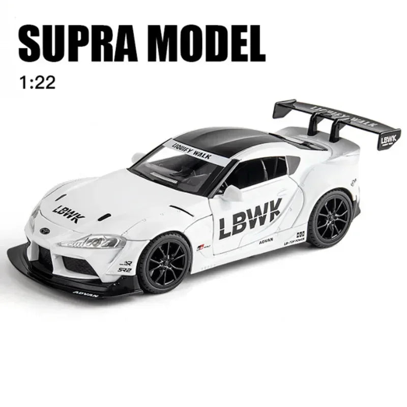 1:22 Toyota SUPRA Racing Car Model Alloy Diecasts & Toy Metal Vehicles Toy Car Model High Simulation Sound Light Kids Toys