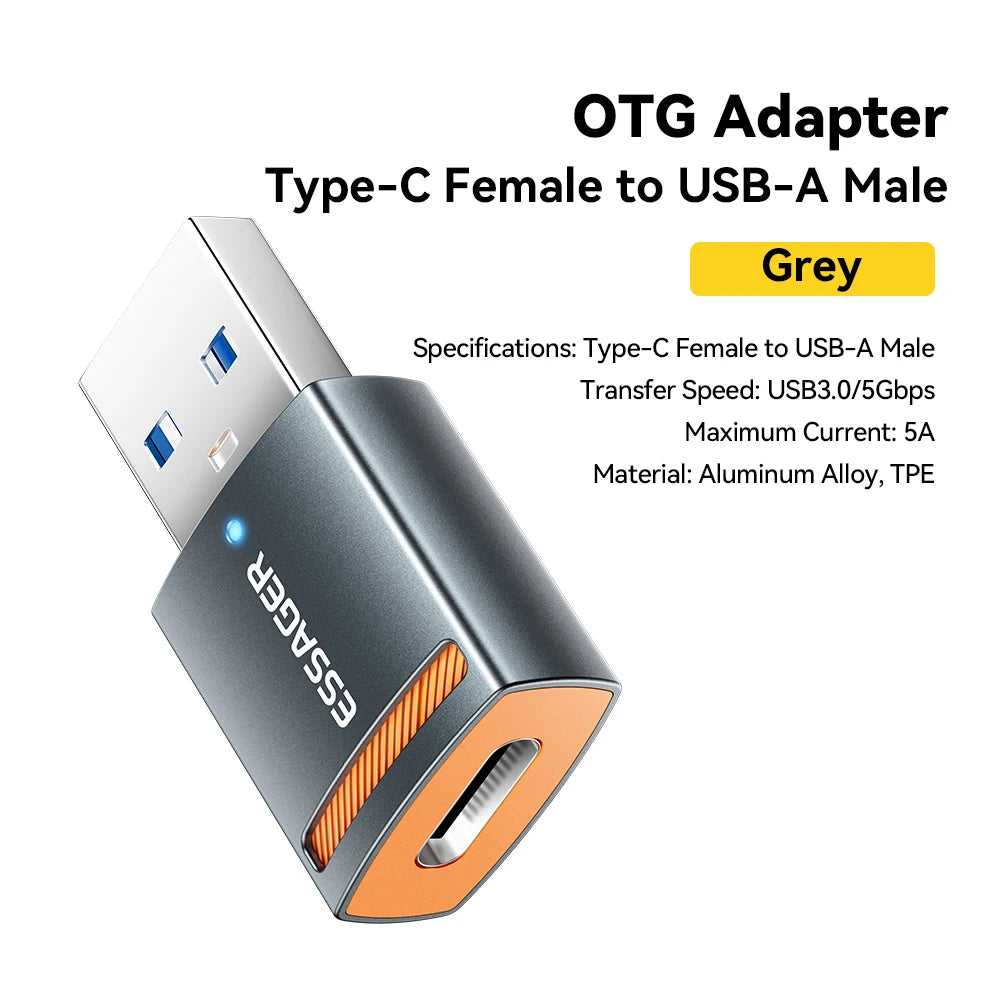 Essager USB 3.0 Adapter OTG USB A Female to Type C Adapter Male Converter For Macbook pro Air Samsung S20 S10 USB OTG Connector