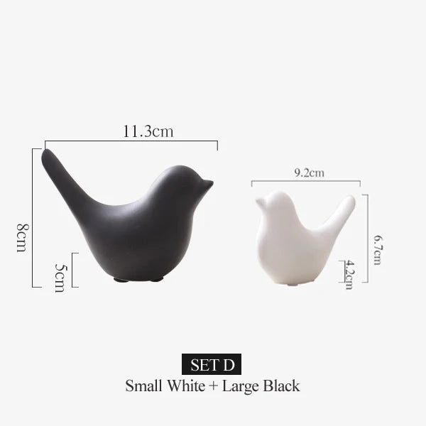 Nordic Creative White Ceramic Bird Figurines Home Decoration Accessories Party Crafts for Living Room Shelves Wedding Ornaments