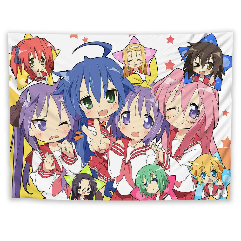 Anime Lucky Star Kawaii Izumi Konata Tapestry Wall Hanging Japan Saitama Japanese Room Decor Background Cloth Decorative Blanket