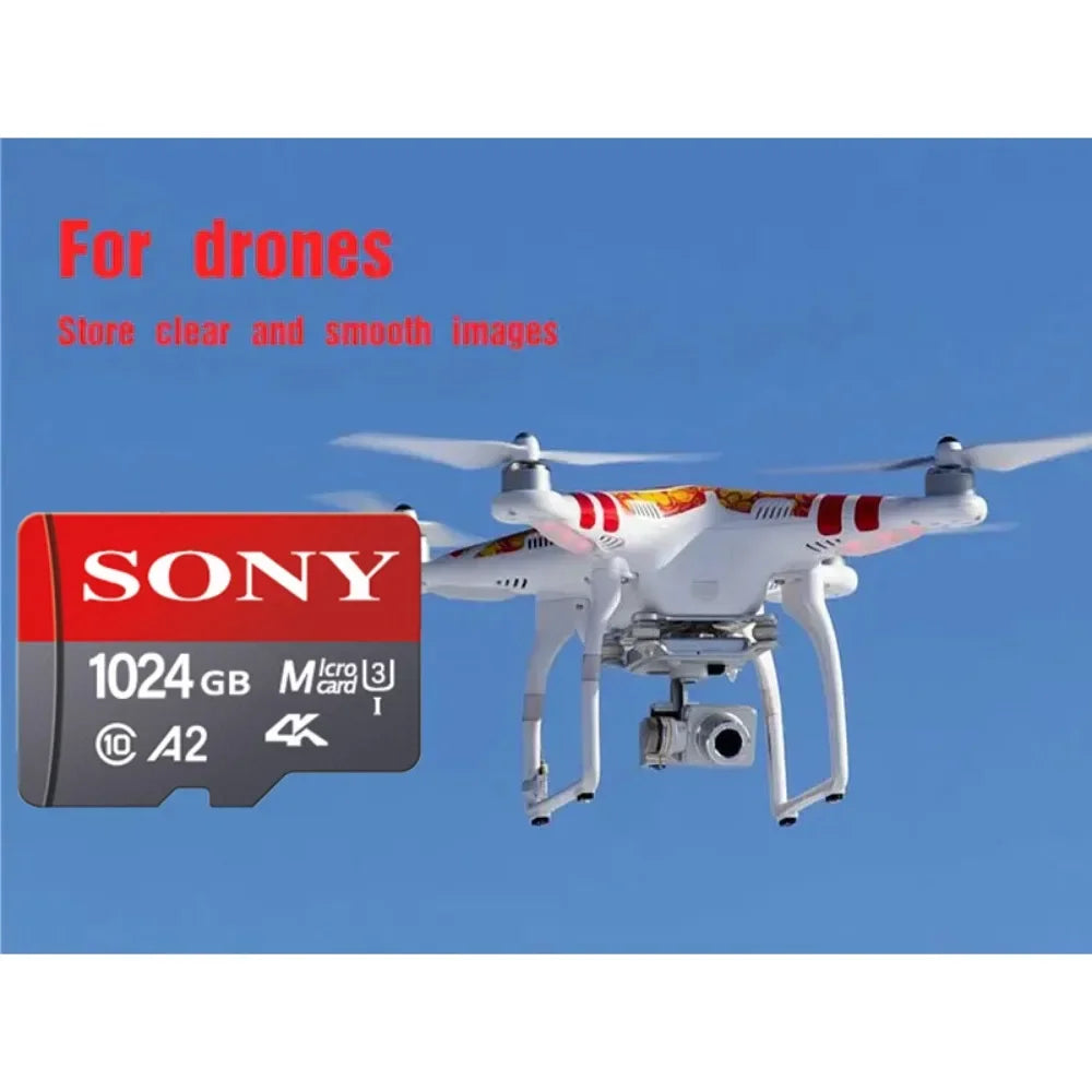 SONY Micro SD Card Memory Class 10 High Speed 1024GB 4K Ultra-HD Video A2 TF Flash Card MicroSD for Xiaomi Camera Phone Drone