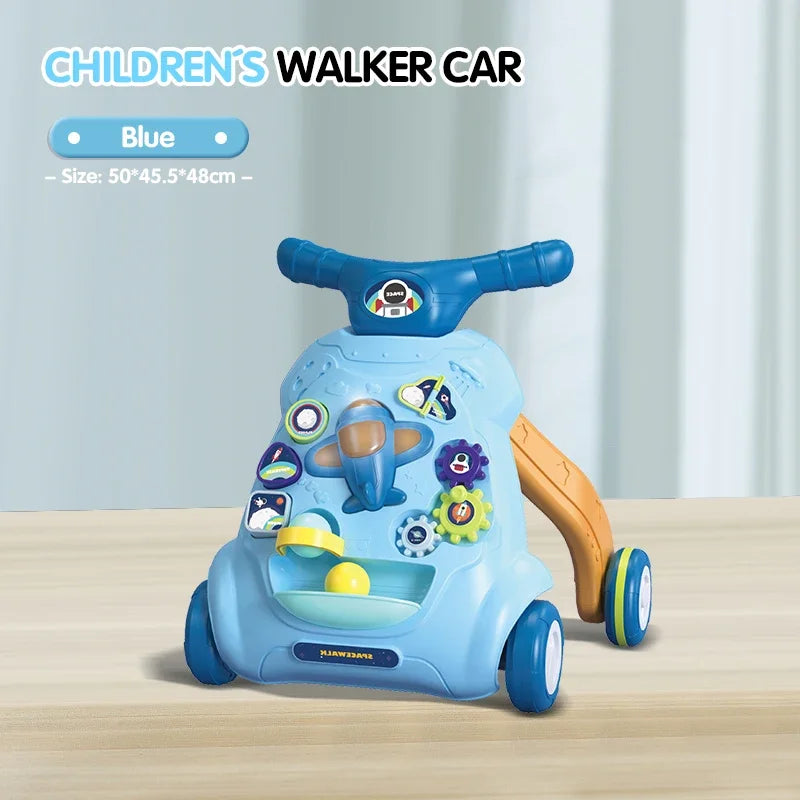 Baby Drag Walker with Wheel Kawaii Musical Flashing Toy Push Walking for Toddler Multifunction Activities Baby Toy 0-12 Months