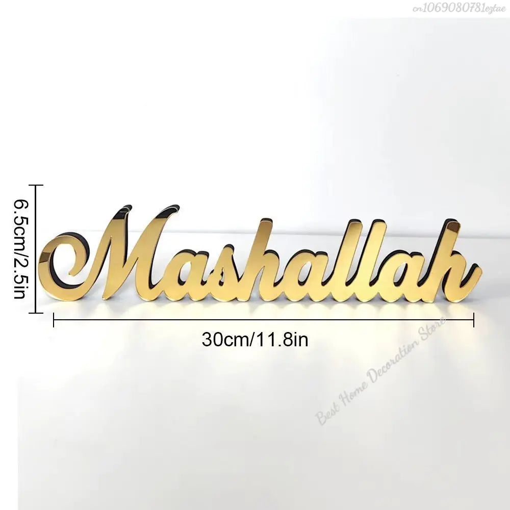 Ramadan Bismillah Acrylic Wooden Ornament Eid Mubarak Home Decoration Islamic Muslim Party Supplies Alhamdulillah Mashallah 2025