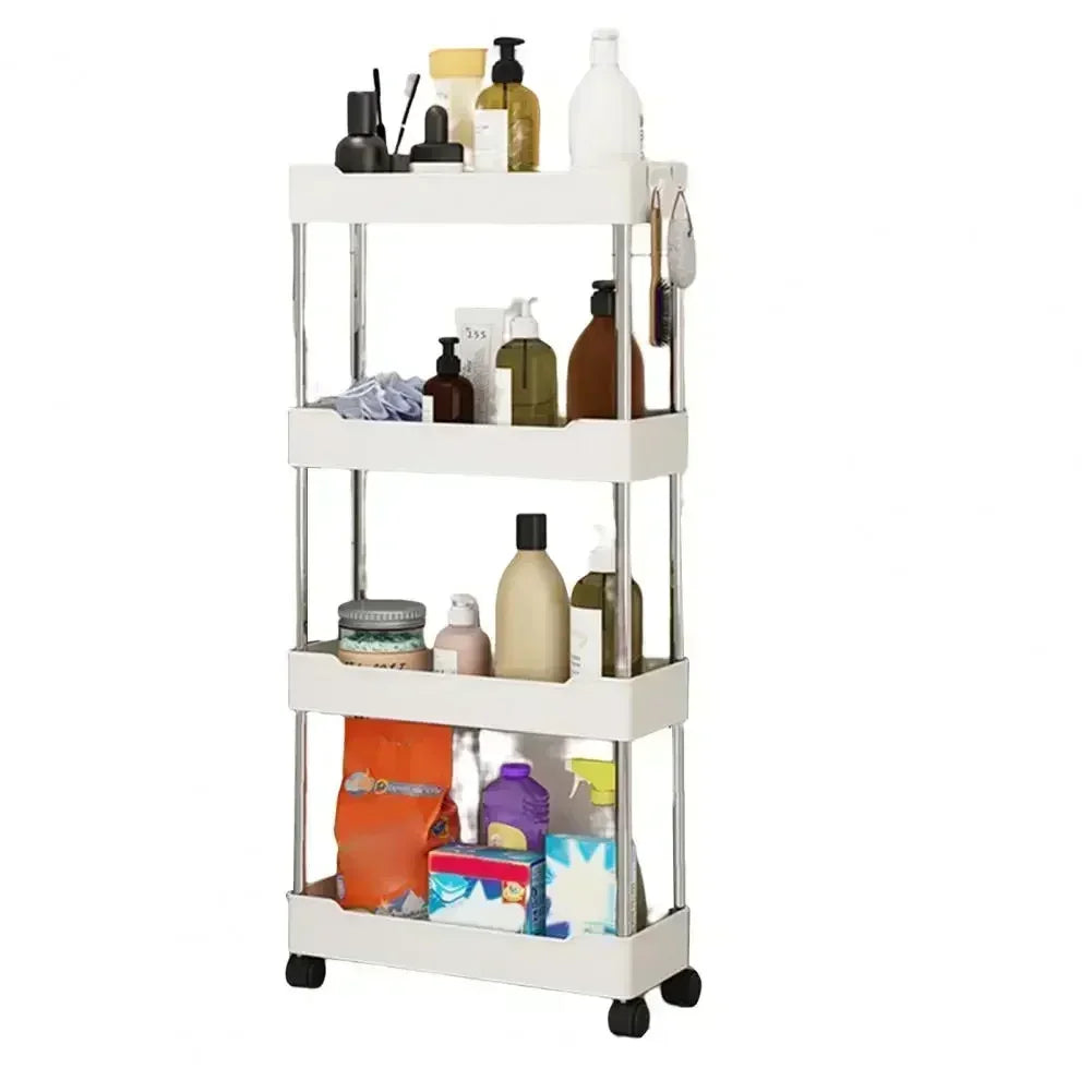 3/4 Layer Rolling Utility Cart, Bathroom Storage Rack With Wheels,Bathroom Storage Organizer, Multi-purpose Utility Cart