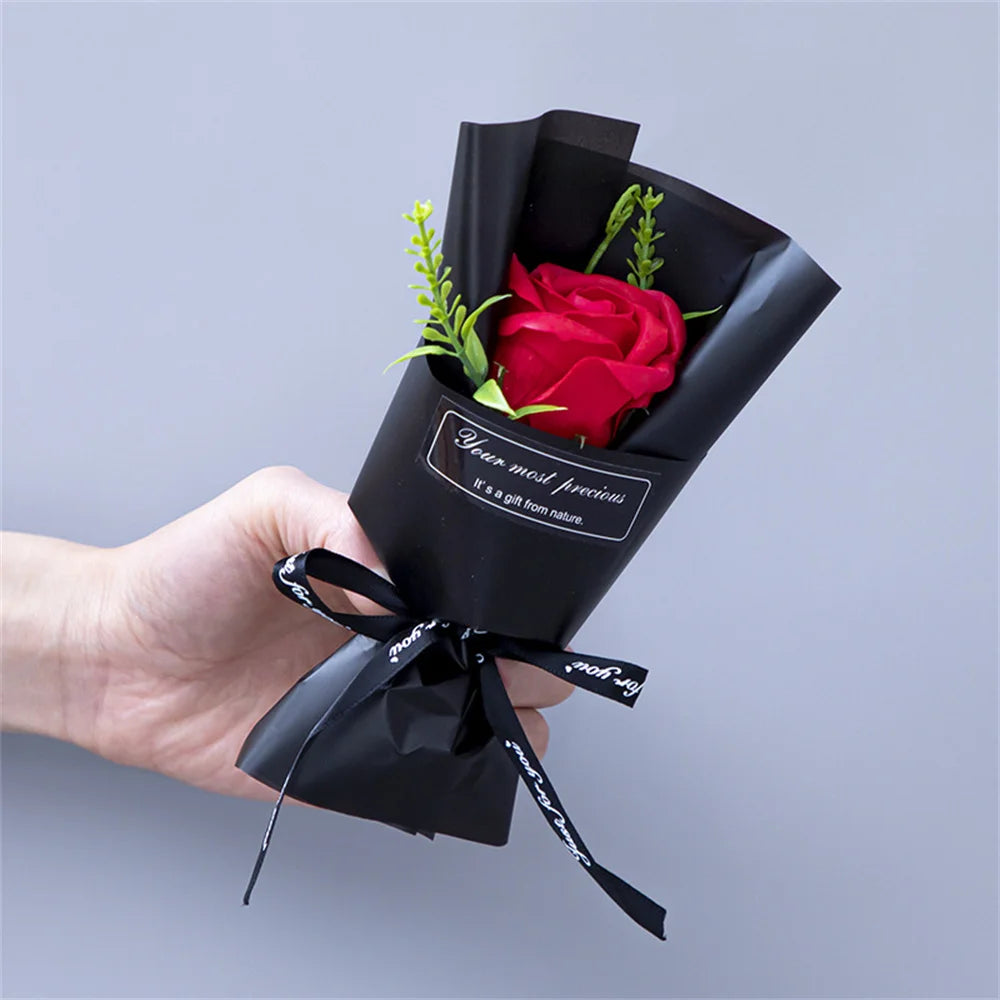 Mini Rose Soap Flower Bouquet Valentine Christmas Graduation Birthday Gift Simulation Floral Decoration Wedding Gift For Guests