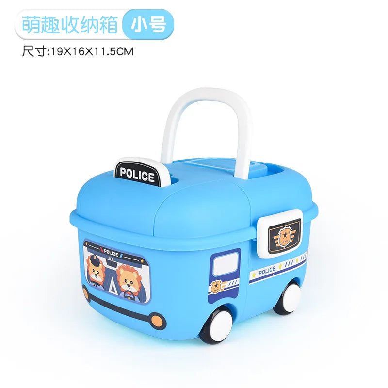 Children's Cartoon Cute Fun Storage Box Cartoon Pulley Design Handling Worry-free Household Baby Sundry Storage Box Sub