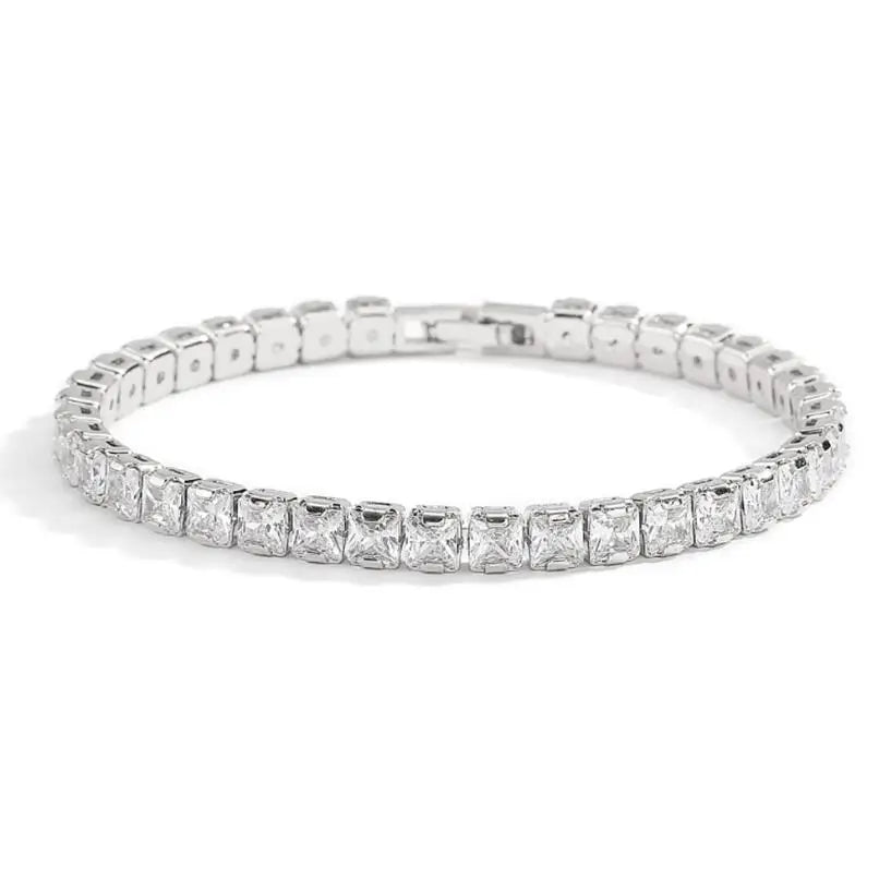 Real Moissanite Bracelet for Women S925 Sterling Silver 4mm Diamonds Tennis Bangles Chains Sparkling Fine Jewelry