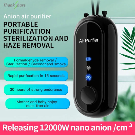 USB Charge Air Ozonizer Purifier Portable Home Ionizer Personal Necklace Wearable Air Purifier Negative Ions Ozone Machine