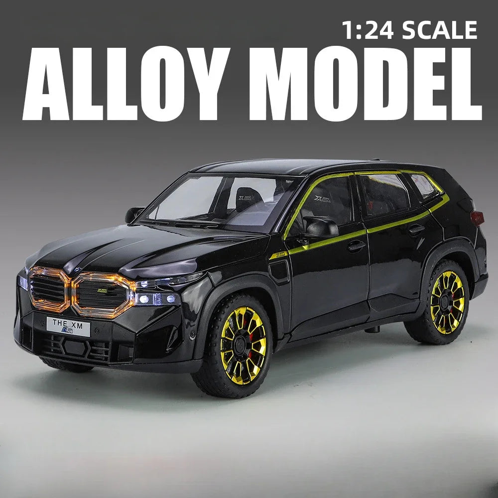 1/24 The XM Alloy Car Models Toy Diecasts Off-road Vehicles with Light Sound Pull Back Function SUV Car Toys for Kids Boys Gifts